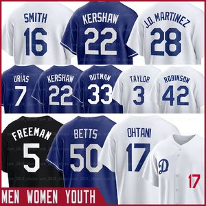 17 Shohei Ohtani 50 Mookie Betts Dodgers Maglie da baseball Clayton Kershaw Freddie Freeman James Outman Tyler Glasnow Walker Buehler Martinez Max Muncy