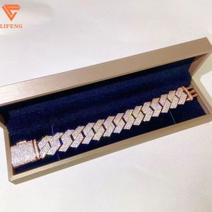 2023 Popüler Yeni Tasarım 4 Rows Moissanite Diamond 925 Sterling Yüksek Kaliteli Hip Hop Buzlu Küba Zinciri Braceletgra