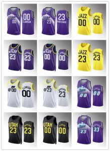 Maglie da basket personalizzate da uomo e da donna Utah''Jazz''MenLauri Markkanen Clarkson 2023-24 City Authentic Jersey