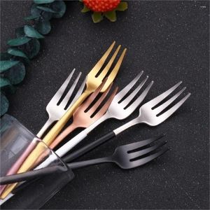 Forks Small Polishing Kitchen Utensils Salad Gold Snack Tea Fork Set Dessert Tableware Fruit