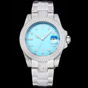 Diamond Mens Watch Movement Automatic Mechanical Mm Montre de Luxe rostfritt stål Remmode armbandsur vattentäta högkvalitativa klockor