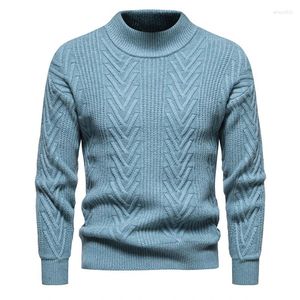 Suéter masculino pesado estilo n retro suéter outono inverno cor sólida gola alta casual base pulôver de alta qualidade