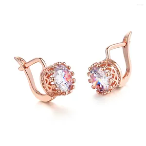 Backs Earrings Crown Shaped Ear Buckle For Women Classic Charm Crystal Zirconia Clip Accessories Wedding Party Fashion Jewelry USE610