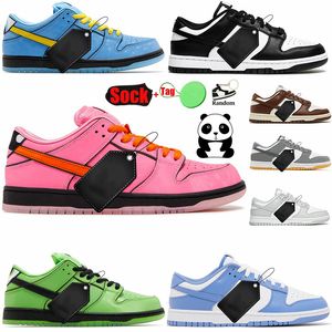 Powerpuff Girls Low Laufschuhe Grün Rosa Blau Power Schwarz Weiß Panda Polar Blau Kakao Designer Run Sneakers Für Männer Frauen Trainer Dunks