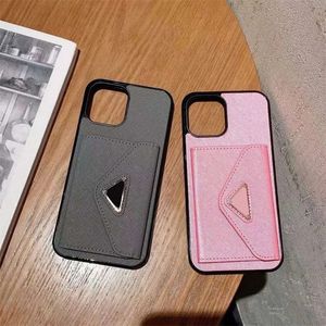 Caso de telefone de luxo Designer iPhone Case para iPhone 15 Pro Max Casos Titular do cartão Apple 14 Pro 13 12 11 15 Plus Samsung Galaxy s23 Ultra s22 PLUS Casos Triangle P Wallet Cover