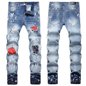 2 Novo Designer Mens Jeans Calças Skinny Casual Luxo Jeans Homens Moda Angustiado Rasgado Slim Motocicleta Moto Biker Denim Hip Hop Calças # 310