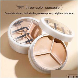 Outra maquiagem Outra maquiagem Coréia Cosméticos Tfit 3Color Concealer Palette Professional Conceal Cream para rosto contorno dos olhos círculos escuros C Dhzar