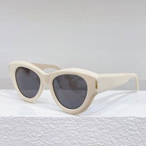 Hot selling Womens brand cats eye brand sunglasses mens womens retro acetate fiber beige frame street style sunglasses SL506