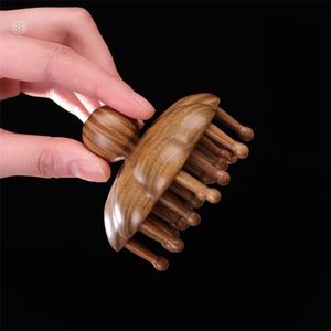 Hair Brushes Natural Green Sandalwood Combs Head Massage Soft Shampoo Hair Care Brush Wooden Cephalotherapy Massage Comb 231218