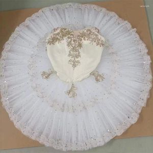 Scenkläder färsk och elegant professionell högkvalitativ anpassad storlek Färgprestanda Kids Girls White Classical Ballet Tutu