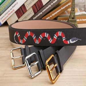 green color High Quality Designer Belts Fashion snake animal pattern buckle belt mens womens belt ceinture not with box as gi204M