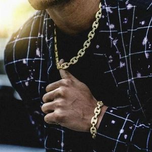 2021 12MM Miami Cuban Link Chain Bracelets Set For Mens Tennis necklace Bling Hip Hop iced out diamond Gold Silver rapper chains W263t