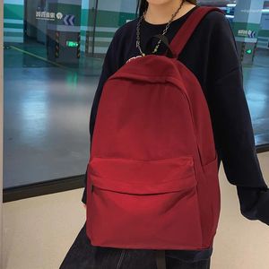 Plecak solidny kolor kobiety japońskie torby szkolne dla nastolatków dziewcząt Bookbag 2023 Proste nylonowe podróż do backbagu uczeń
