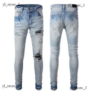 Men's Jeans Amri Jeans Amri Pants Jeans 2023winter Ami Mens Gray Designer Brand Famous Slim-leg Pants Men Elastic Black Skinny Washed 5291