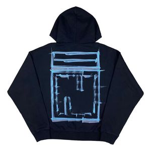 24SSHIGH KALİTE TASARIMCI KUTUCU HOODIES ERKEK HOODIE Sonbahar Tasarımcı Kapalı Kazak Sweatshirts Hip Hop Beyazlar Üstler Üstler Etiketler Baskı Beyaz