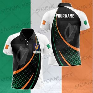 Polo da uomo Nome personalizzato Irlanda Emblema Polo grafica Estate Abbigliamento sportivo fresco Moda uomo Abbigliamento esterno Maglia taglie forti T231219