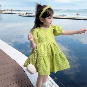 Girl's Dresses Summer Green Lolita Child Little Girls Clothing Casual Midi Dress Children Dresses For Teens Party Princess Sundress 6Year Old