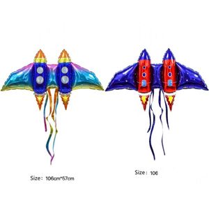 その他のイベントパーティーのサプライバックロケットバルーン翼供給ヘリウムアルミニウムフィルム漫画漫画ムシオロール素敵な誕生ダdh7ja