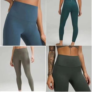 LL Melhor qualidade de alta qualidade de elasticidade ioga calças nua sentimento de pêssego esportivo calça fitness line não-emo