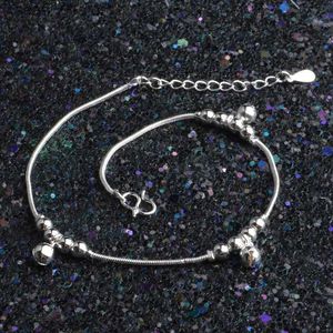 Anklets 12 Pärlor 3 Bells Anklet Silver Plated Color Charms Ankelarmband Halhal smycken Anklets för kvinnor Indian Jewelry Leg Giftl231219