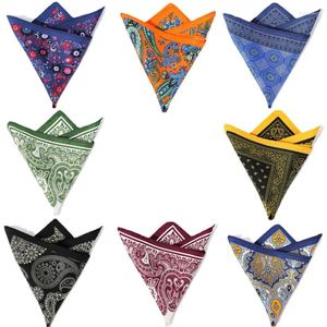 Bow Ties Mulberry Silk Premium Men's Suit Pocket Towel Vintage Pattern Print Chest Scarf Small Square