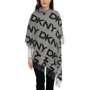 Lenços DKNYS Logo Scarf para mulheres inverno quente Pashmina xale envoltório grande com borla senhoras