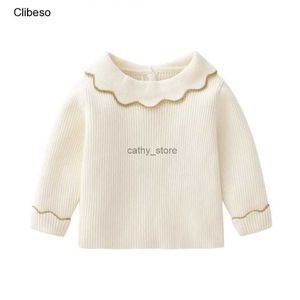 Pullover 2023 SWEATER BZWOLOWEGO DLAWOVER DLA Autumn Winter Kids Elegancki zwykły, całkowicie meczowy dzianinowy pulsweetheart Dzieci Casual Knitwearl231215