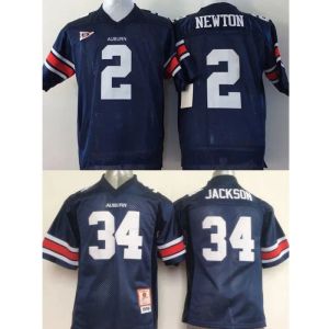 Custom Youth 2 Cameron Newton 34 Bo Jackson Custom College Auburn Tigers Maglie Blue Kids Boys Dimensioni personalizza American Football Wear