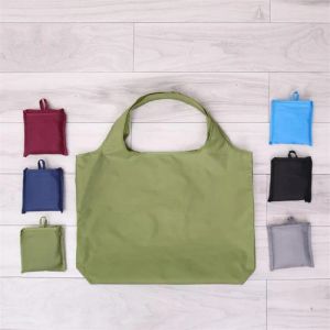 Folding Nylon Shopping Bag Foldbar tjock Oxford Återanvändbar Big Eco Grocery Totes Friendly SuperMarket Waterproof Home ZZ