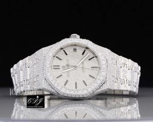 VVS Moissanite Watchs 다이아몬드 커스텀 아이스 아웃 시계 럭셔리 버스트 다운 다이아몬드 시계 힙합 시계