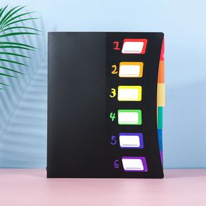 Arkivering av leveranser 6 pocksets infoga filmapp A4 Multilayer Rainbow Document Storge PP Filling Product 231219