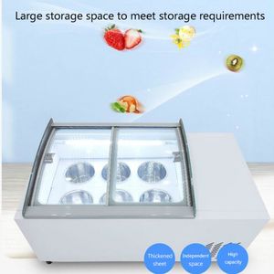 Commercial Hard Ice Cream Showcase italiensk gelato glas Displayfodral Fruit Glass Display Skåp 220V