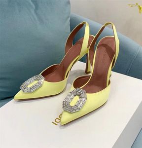 Classic Women's Dress Shoes good quality Silky surface female Designer sexy Party high heel shoes ladies Comfortable pumps Shining diamond Wedding Shoes A05465