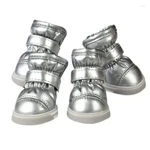 Abbigliamento per cani 4 pezzi / set scarpe da pioggia impermeabili invernali per cani di piccola taglia caldo pile cucciolo stivali da neve per animali domestici Chihuahua Yorkie Teddy Sho