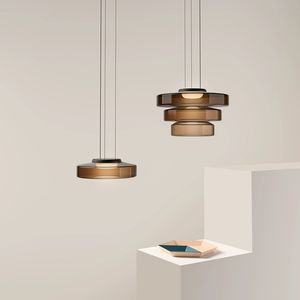 Lampada a sospensione in vetro Illuminazione a sospensione per isola cucina Plafoniera moderna Lampada da pranzo con paralume in vetro grigio