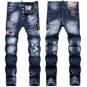2 Ny designer Mens Jeans Skinny Pants Casual Luxury Jeans Men Fashion Distressed Ripped Slim Motorcycle Moto Biker Denim Hip Hop Pants#321