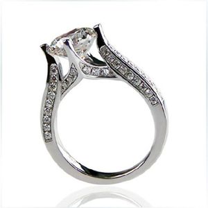 양성 2ct 8mm D-e Moissanite 다이아몬드 링 브릴리언트 925 여성용 스털링 실버 링 약혼 269R