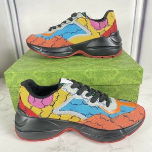 Scarpe per scarpe casual Rhyton Scarpe per leisure Sneakers Lace-Up Men Donne allenatore Multicolore Aumenta Piattaforma Sport Sports Mouse Mouse Scarpe stampate 35-45