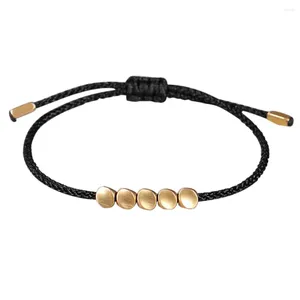 Link-Armbänder, handgefertigt, tibetisches Kupfer, Perlenseil, Armband, Armreifen, Unisex, Wachsfaden, Geschenke für Männer, Regalos Para Mujer, passend