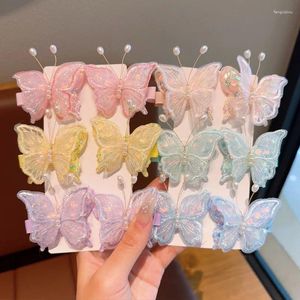Hair Accessories 2pcs/Set Cute Embroidered Butterfly Clips Baby Girl Headpiece Hairpin Princess Bangs Side Clip Kids