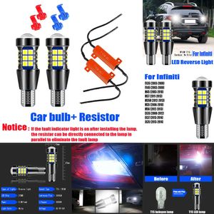 Новые декоративные светильники 2PCS T15 921 CANBUS Светодиодная лампочка W16W W16W для Infiniti FX35 FX45 M45 M37 M35H M35 M56 EX35 EX37 JX35 2013-2014