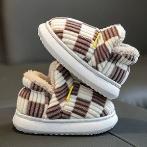 Slipper Winter Kids Baby Boys Girls Winter Slippers Checkered Non-Slip Home Indoors Shoes Fashion Warm Children Bedroom Shoes Slippers 231218