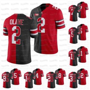 Personalizado C202 Ohio State Buckeyes 2022 Split Ncaa College Football Jersey Justin Fields Joey Bosa Master Teague Iii Wilson Wade