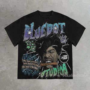 レディースTシャツアメリカンスタイルのインス大型シャツルーズトップ韓国ゴスカップルヴィンテージスウェットシャツゴシックY2K服