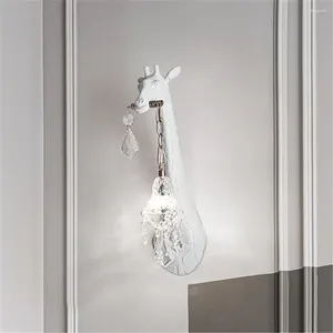 Lampada da parete Nordic Resina Giraffa Comodino Arte Estetica Novità Bianco Luce interna Corridoio Baby Room Lampara Pared Accessori per la casa