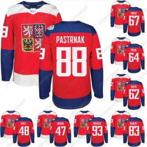 Maglia della squadra della Repubblica Ceca della Coppa del Mondo di hockey 2016 WCH 46 David Krejci 48 Tomas Hertl 67 Frolik 93 Voracek 17 Sobotka 6 Kempny 88 Pastrnak 52