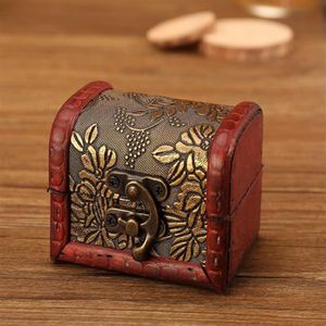 Vintage Wooden Jewelry Storage Treasure Chest Wood Box Carrrying Cases Organiser Gifts Antique old design Vintage Case SN823235j