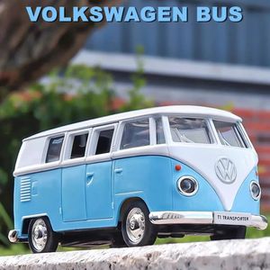 Electric RC Car 1 36 Volkswagen Miniature Scale Modele T1 Bus Toy Stople Diecasts Pojazdy Pojazdy dla dzieci zabawki dla chłopców prezenty 231218