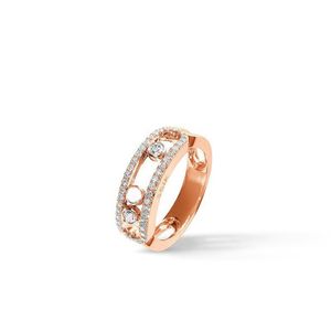 Klasyczny luksusowy zespół miłosny pierścionek moda pierścionki ślubne Wysunuj Diamentowe śrubę z cyrkonem ze stali nierdzewnej Prezenty biżuterii forsapphire C222I