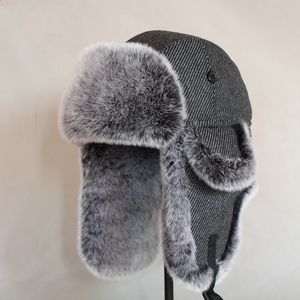 Trapper hattar män kvinnor ryska vinterbomber hatt ushanka med öronflikar faux päl öronflikar varm mössa för snö 231219